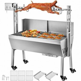25W 132 Lbs Stainless Lamb BBQ Roaster Rotisserie Spit Pig Goat Trotter Electric