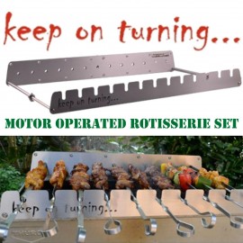 13 Skewer Rotisserie Rack Grill Automatic Rotating Motor Operated BBQ Set