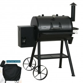 8 in 1 Electric Pellet Grill & Smoker 912 SQ.IN. Patio Metal Charcoal BBQ Grill
