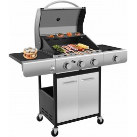 3 Burner Stainless Steel Propane Gas BBQ Grill Camping Backyard Outdoor Cooking