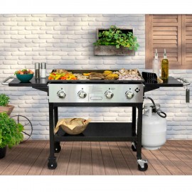 4-Burner Outdoor Gas Griddle 60,000 BTU Stainless Steel - 720 sq Cooking Surface